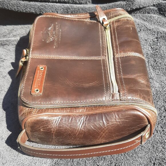 Fossil Men's Leather Hanging Toiletry Wash Bag Brown Travel Nashville Predators - Picture 9 of 13